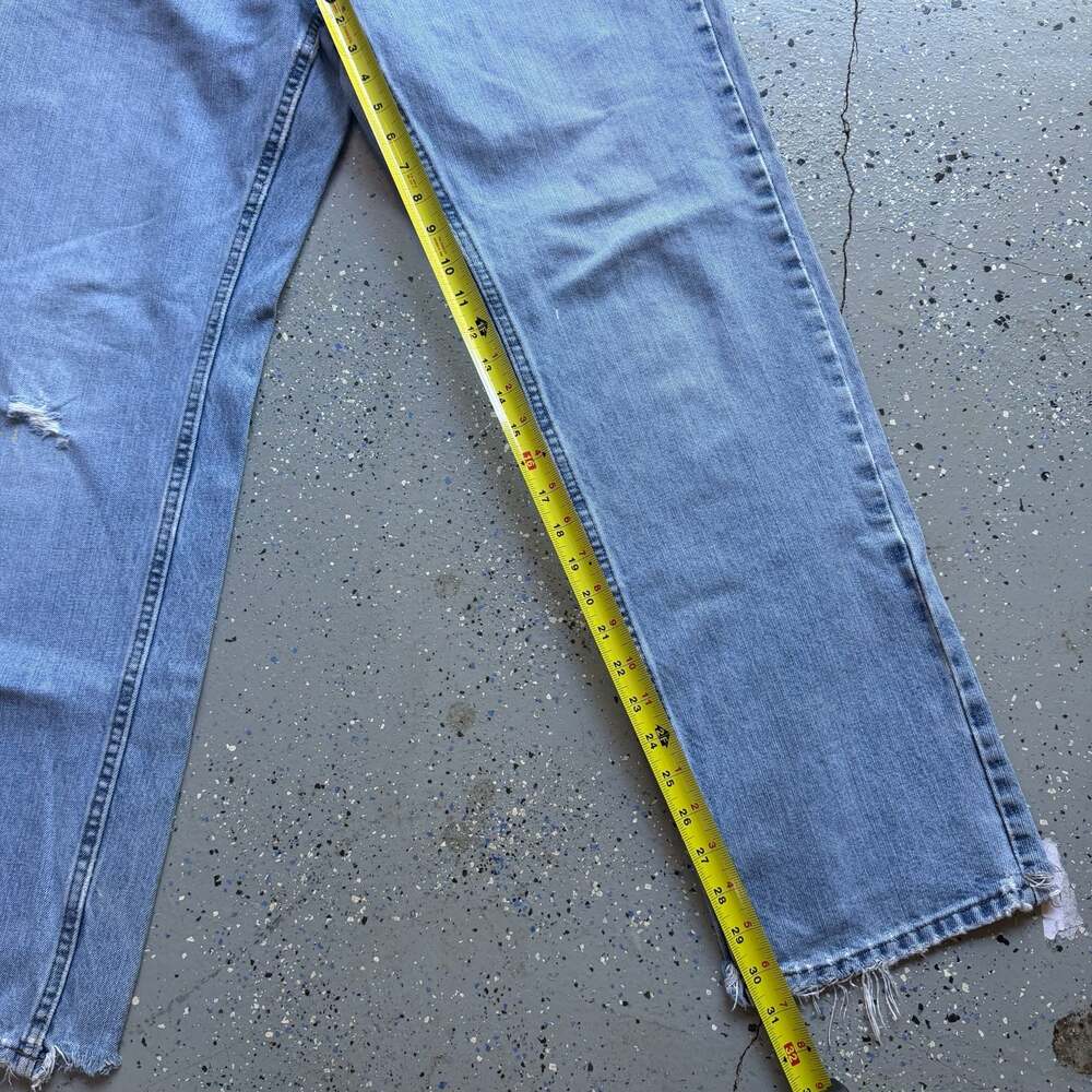 Vintage Harley-Davidson Distressed Faded Blue Denim Jeans - Picture 6 of 8